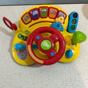 Interactive Steering Wheel Toy by - Red, Yellow, Blue